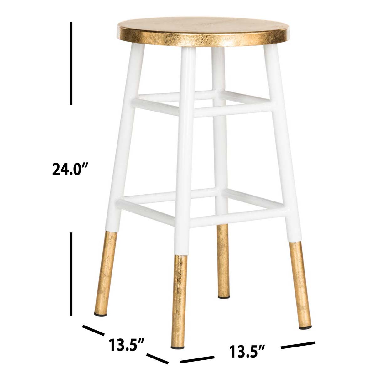 Safavieh Emery Dipped Gold Leaf Counter Stool , FOX3231 - White/Gold