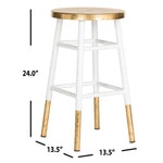 Safavieh Emery Dipped Gold Leaf Counter Stool , FOX3231 - White/Gold