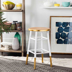Safavieh Emery Dipped Gold Leaf Counter Stool , FOX3231 - White/Gold