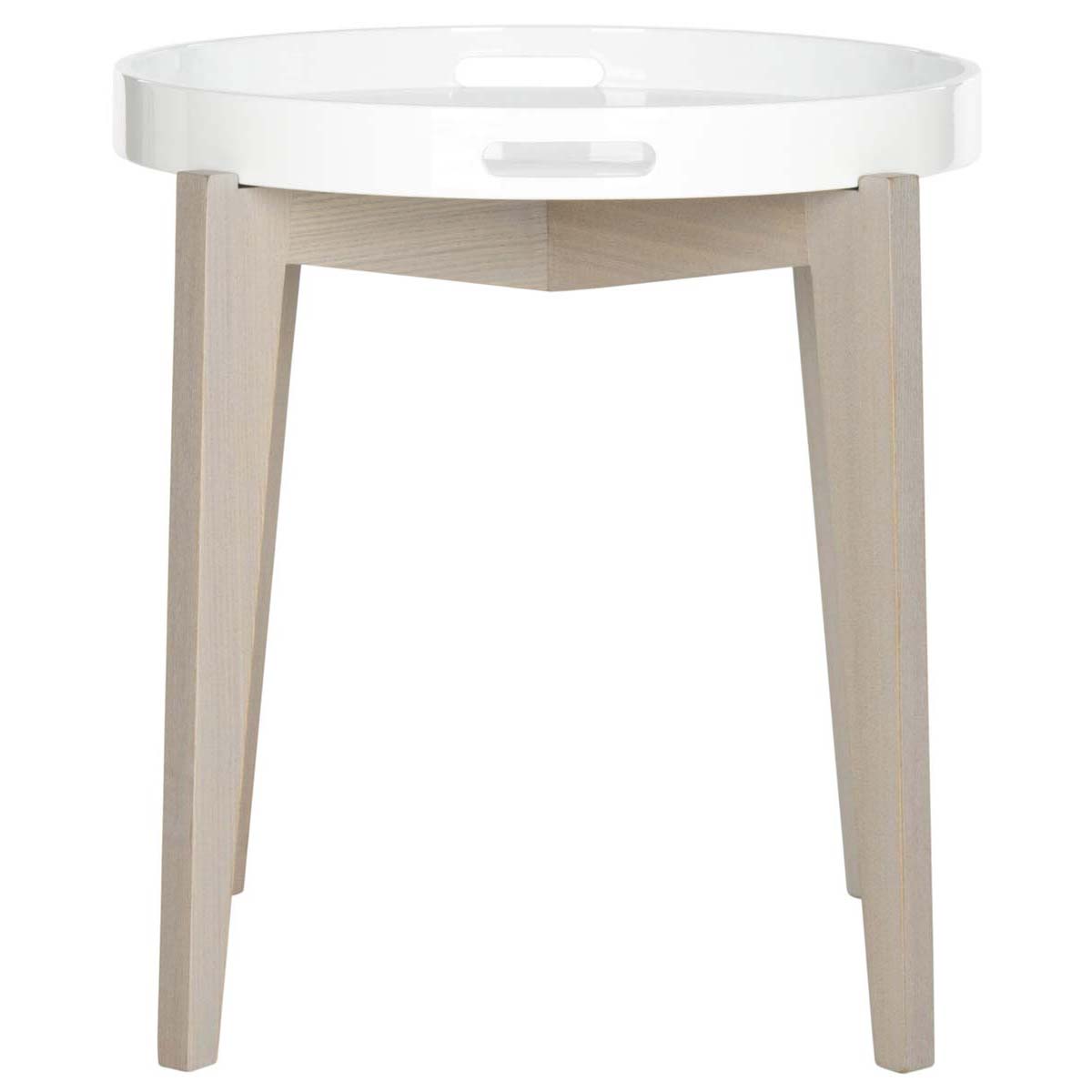 Safavieh Ben Mid Century Lacquer Tray Top Side Table , FOX4202 - White/Grey
