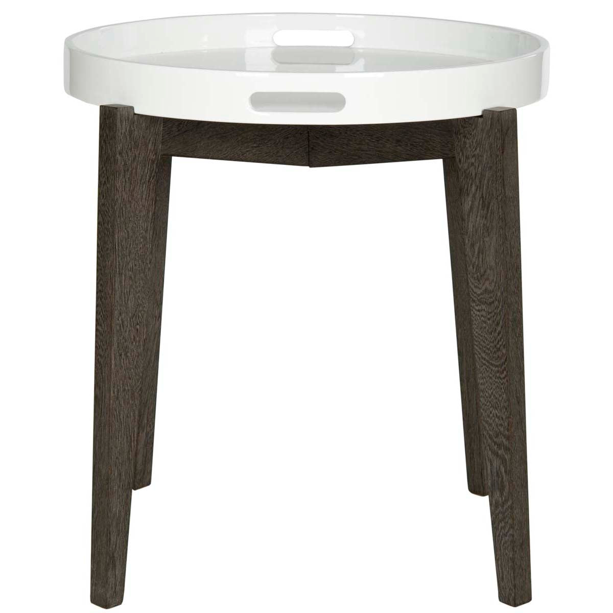 Safavieh Ben Mid Century Lacquer Tray Top Side Table , FOX4202 - White/Brown