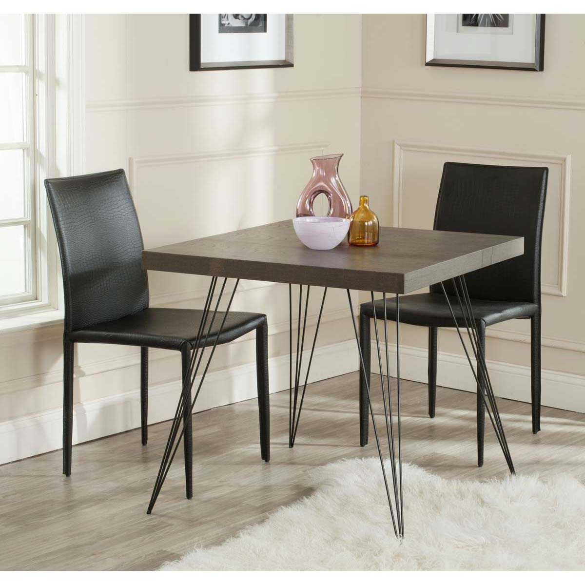 Safavieh Wolcott Retro Mid Century Square Accent Table , FOX4205 - Dark Brown/Black