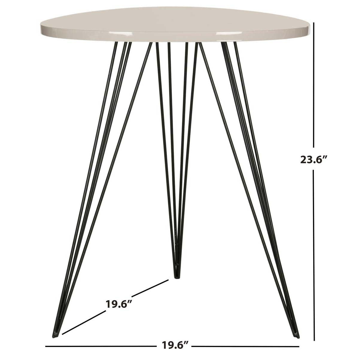 Safavieh Wolcott Retro Mid Century Side Table , FOX4207 - Taupe/Black