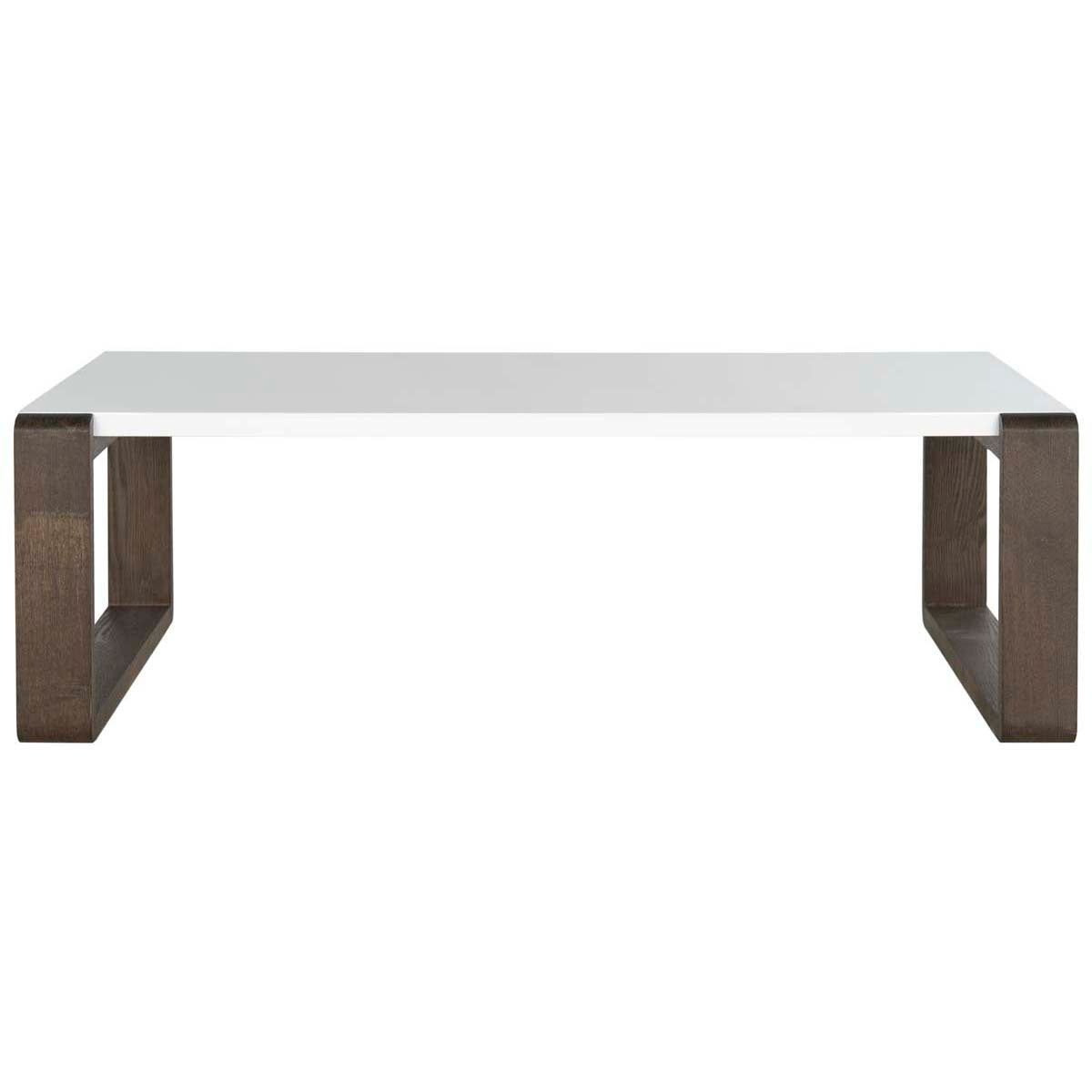 Safavieh Bartholomew Mid Century Scandinavian Lacquer Coffee Table , FOX4210 - White/Dark Brown
