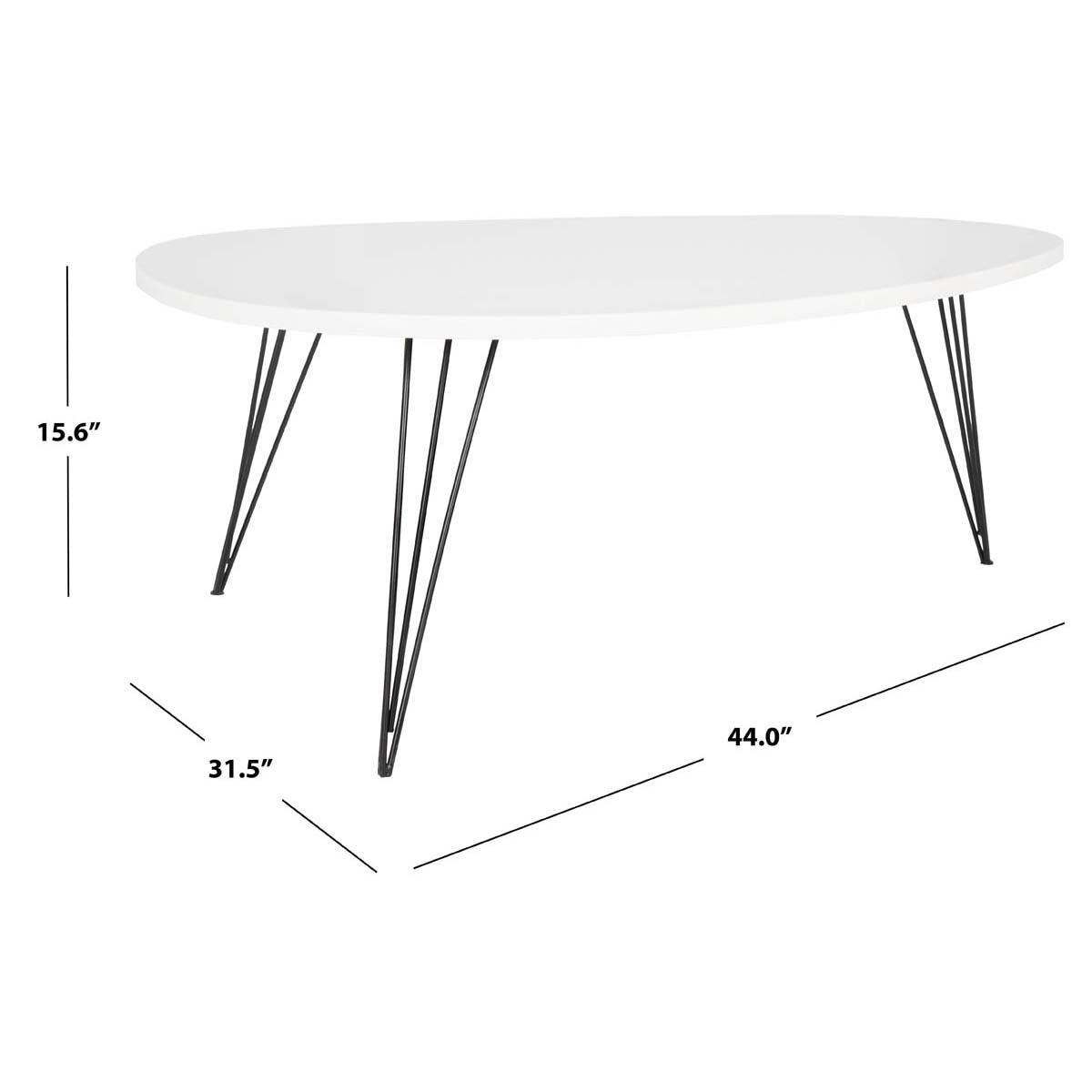 Safavieh Wynton Retro Mid Century Coffee Table , FOX4215 - White/Black