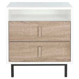Safavieh Kefton Mid Century Scandinavian Lacquer Two Drawer Cabinet , FOX4219