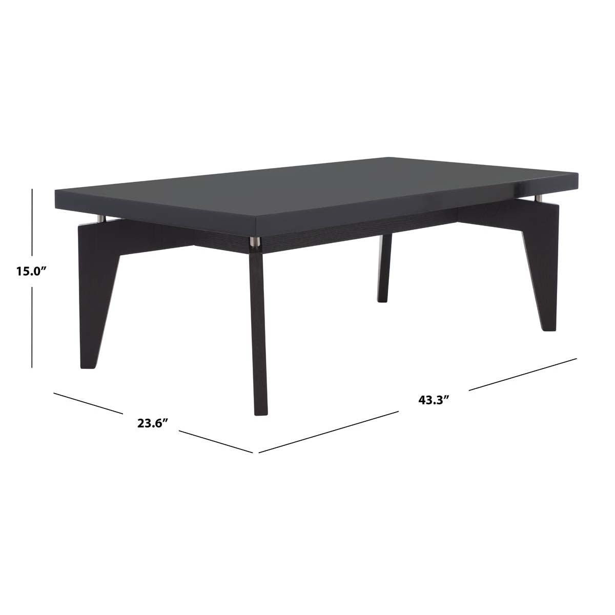 Safavieh Josef Retro Lacquer Floating Top Coffee Table , FOX4223 - Black/Black