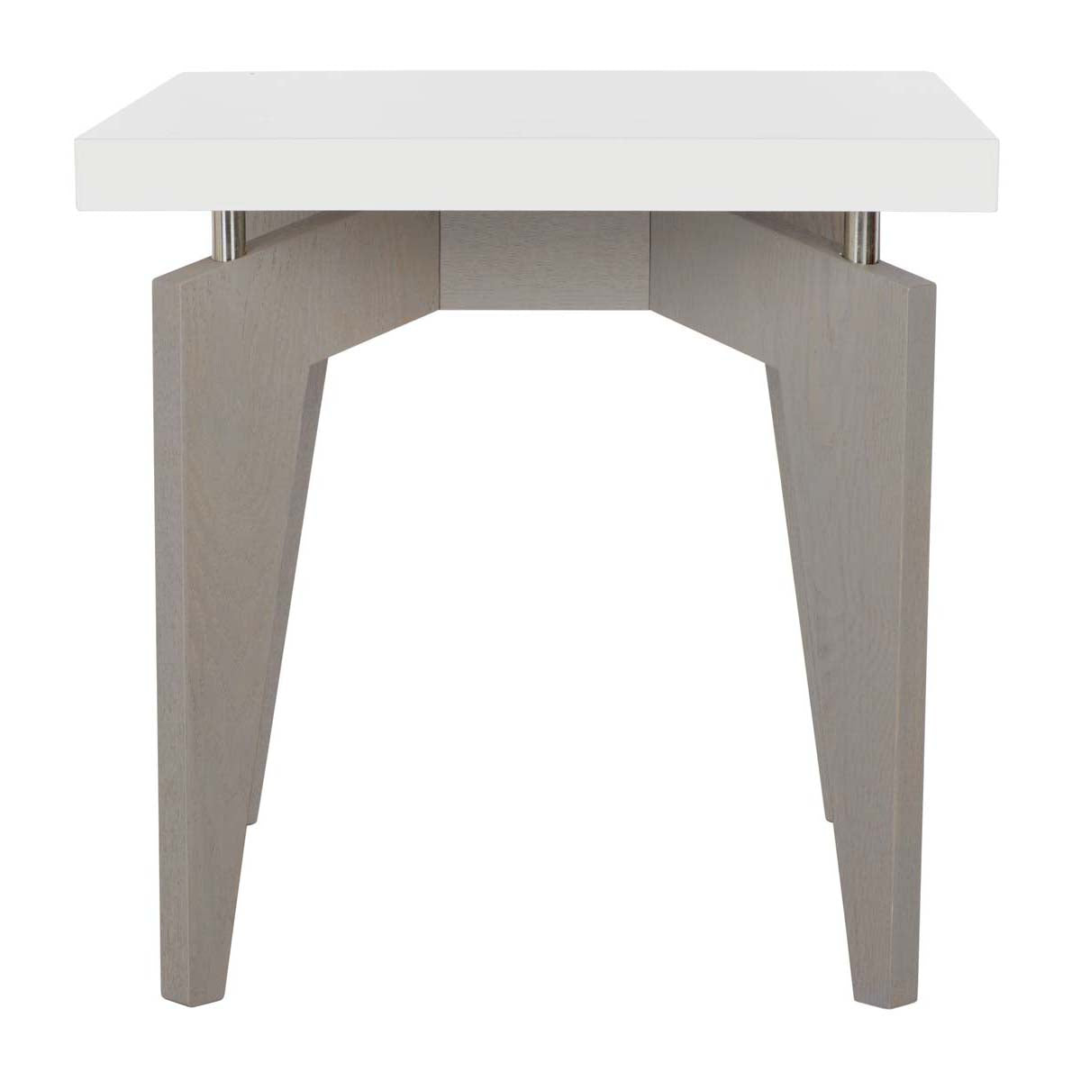 Safavieh Josef Retro Lacquer Floating Top Lacquer End Table , FOX4224 - White/Grey