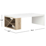Safavieh Carlton Modern Scandinavian Side Storage Lacquer Coffee Table , FOX4236 - White/Light Oak