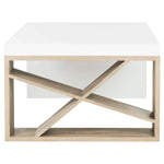 Safavieh Carlton Modern Scandinavian Side Storage Lacquer Coffee Table , FOX4236 - White/Light Oak