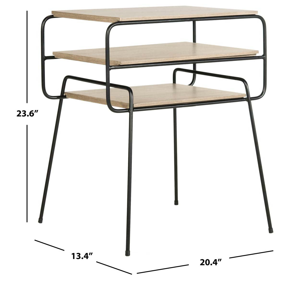 Safavieh Marcel Retro Mid Century Three Tier End Table , FOX4252 - Light Grey