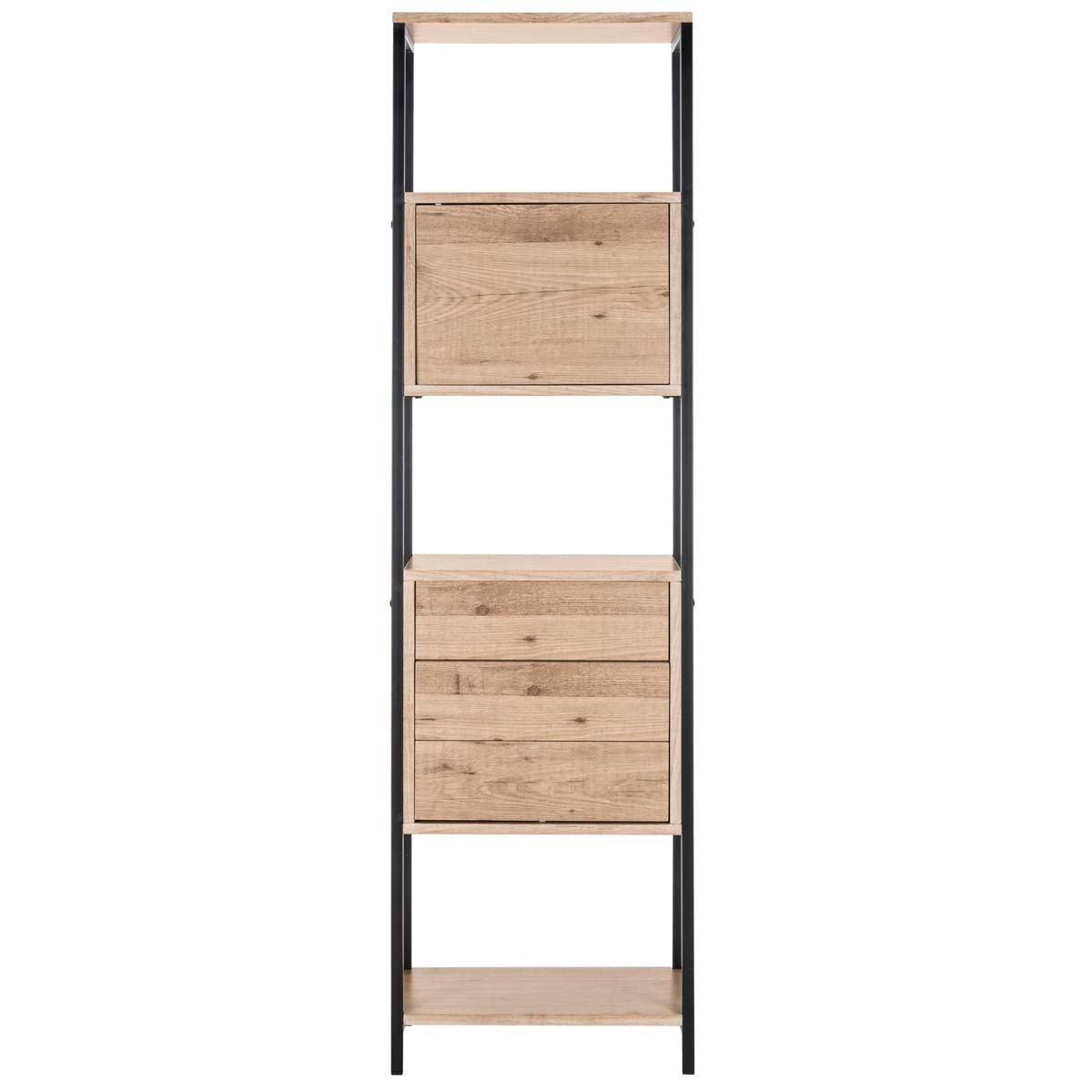 Safavieh Gabrielle Retro Mid Century Wood Etagere , FOX4274 - Oak/Black