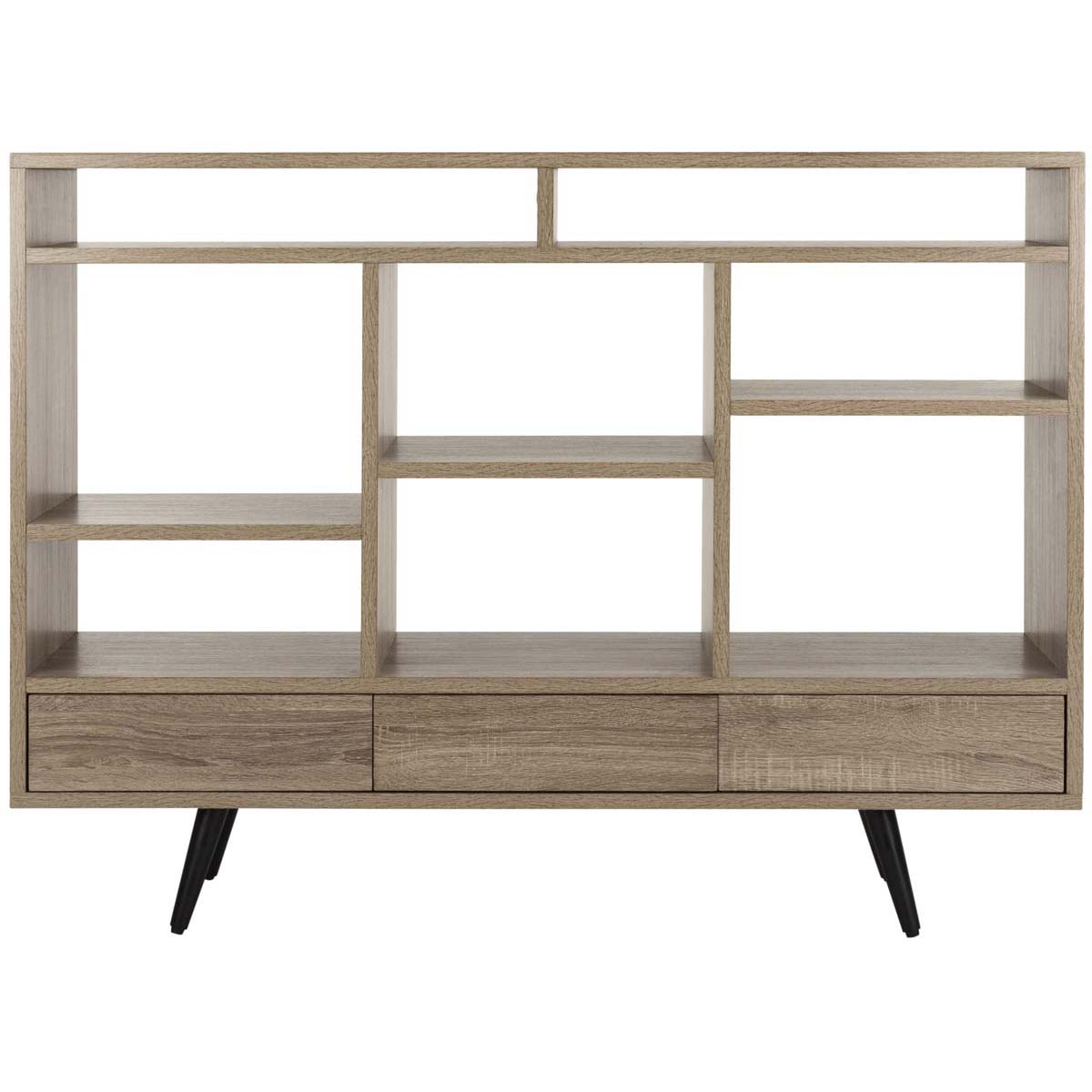 Safavieh Marina Retro Mid Century Wood Etagere , FOX4279 - Light Brown/Black
