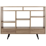 Safavieh Marina Retro Mid Century Wood Etagere , FOX4279 - Light Brown/Black