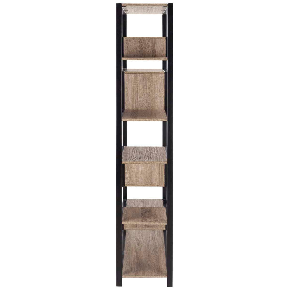 Safavieh Joanna Retro Mid Century Wood Etagere , FOX4281 - Light Brown/Black