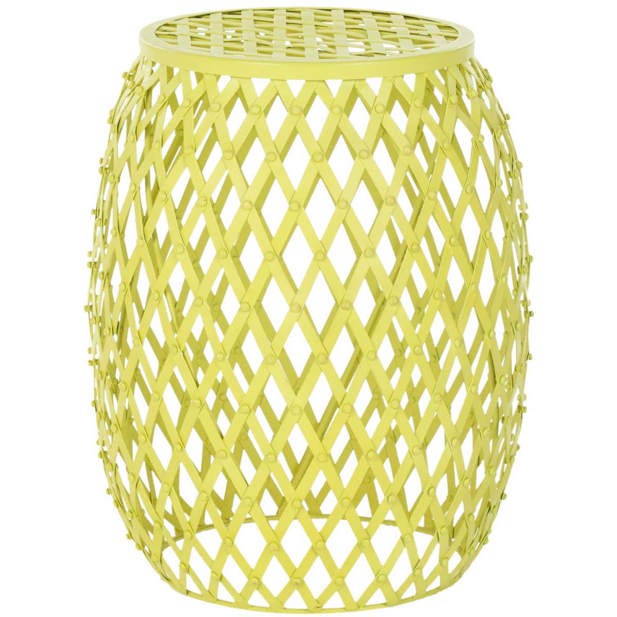 Safavieh Evan Iron Strips Welded Stool , FOX4506 - Yellow