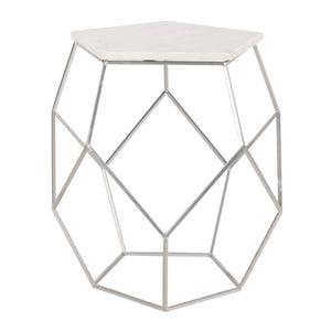 Safavieh Modern Pentagon Marble Top Side Table , FOX4515