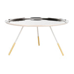 Safavieh Orson Coffee Table W/ Metal Gold Cap , FOX4525 - Silver/Gold