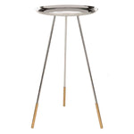 Safavieh Calix Tri Leg Contemporary Glam Side Table , FOX4527 - Nickle/Gold