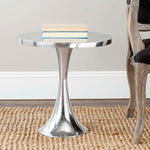 Safavieh Galium Aluminum Round Top Side Table , FOX5500 - Silver
