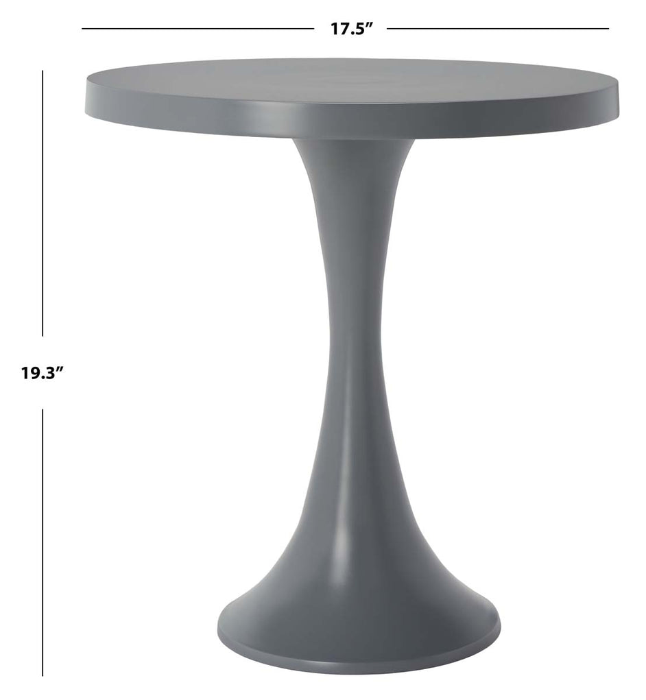 Safavieh Galium Aluminum Round Top Side Table , FOX5500 - Dark Grey