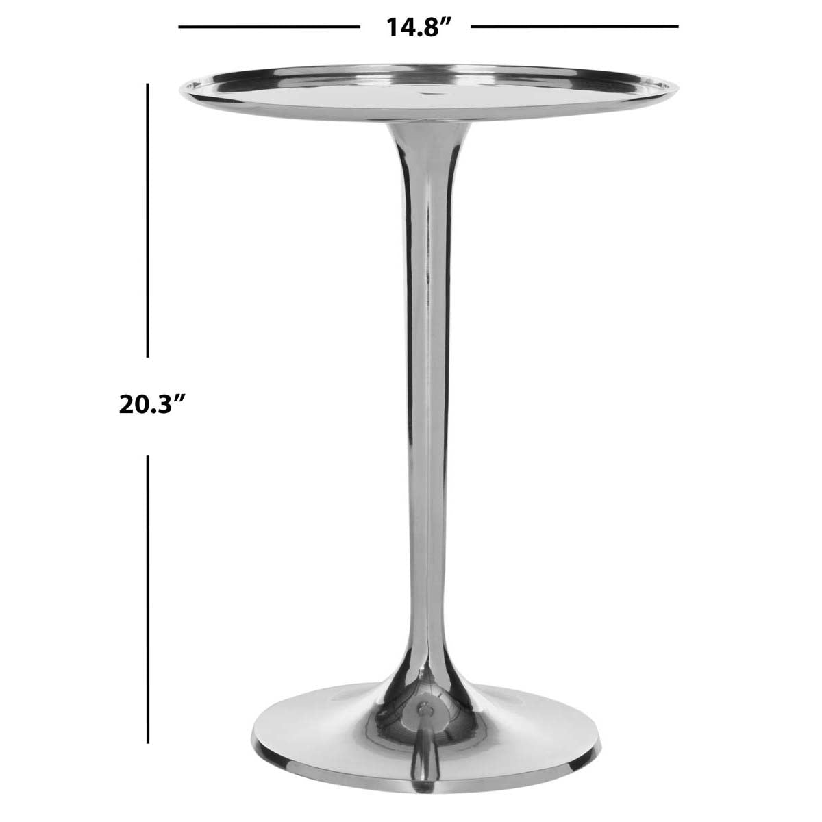 Safavieh Platina Round Top Sleek Table , FOX5510 - Silver