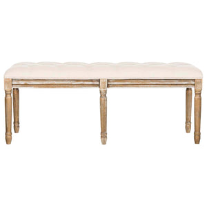 Safavieh Rocha 19''H French Brasserie Tufted Traditional Wood Bench, FOX6231