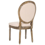 Safavieh Holloway Tufted Oval Side Chair, FOX6235 - Beige/Rustic Oak (Set of 2)