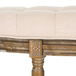 Safavieh Abilene Tufted Rustic Semi Circle Bench , FOX6238 - Beige/Rustic Oak