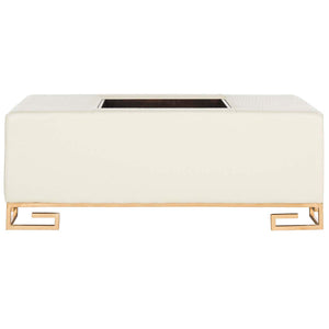 Safavieh Julian Faux Ostrich Tray Ottoman/Coffee Table , FOX6243