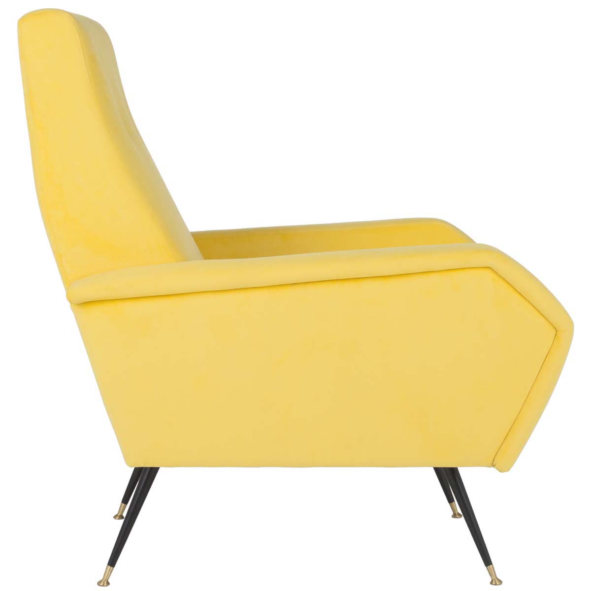 Safavieh Aida Velvet Retro Mid Century Accent Chair , FOX6258 - Yellow Velvet
