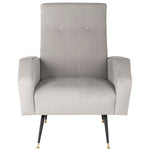 Safavieh Aida Velvet Retro Mid Century Accent Chair , FOX6258 - Grey Velvet