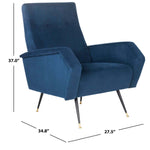 Safavieh Aida Velvet Retro Mid Century Accent Chair , FOX6258 - Navy Velvet