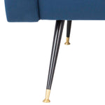 Safavieh Aida Velvet Retro Mid Century Accent Chair , FOX6258 - Navy Velvet