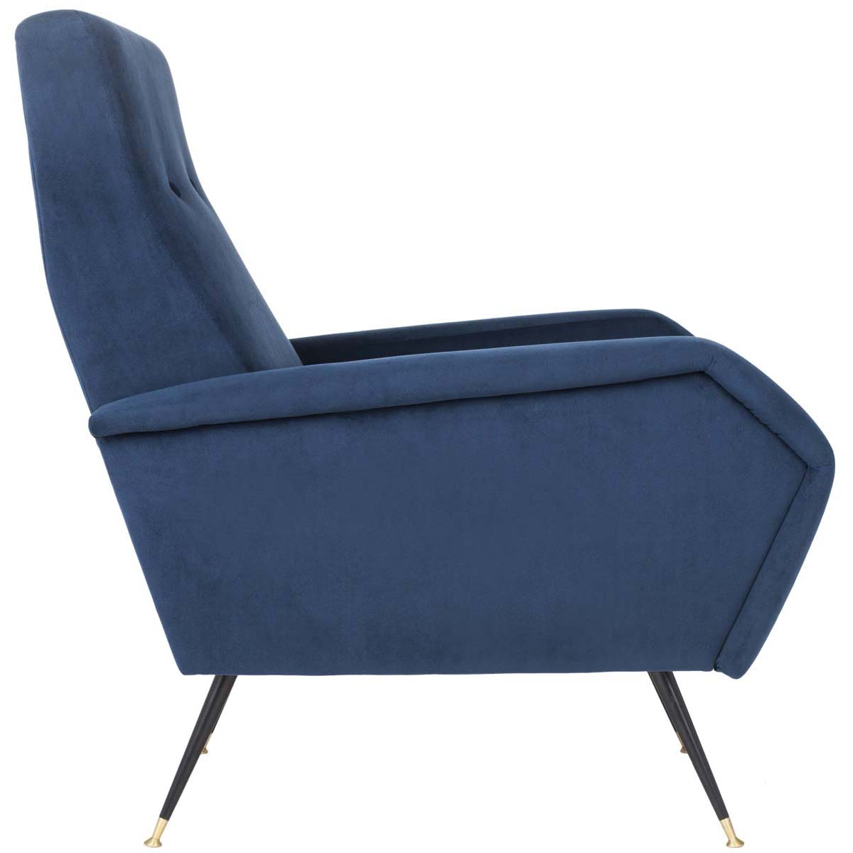 Safavieh Aida Velvet Retro Mid Century Accent Chair , FOX6258 - Navy Velvet