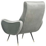 Safavieh Elicia Velvet Retro Mid Century Accent Chair , FOX6260 - Light Grey Velvet