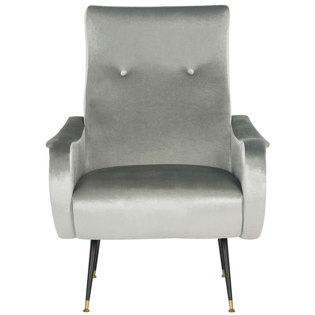 Safavieh Elicia Velvet Retro Mid Century Accent Chair , FOX6260 - Light Grey Velvet
