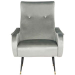 Safavieh Elicia Velvet Retro Mid Century Accent Chair , FOX6260 - Light Grey Velvet