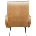 Safavieh Elicia Velvet Retro Mid Century Accent Chair , FOX6260 - Camel Velvet