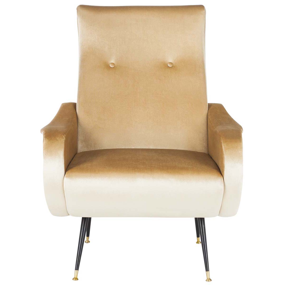 Safavieh Elicia Velvet Retro Mid Century Accent Chair , FOX6260 - Camel Velvet