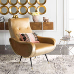Safavieh Elicia Velvet Retro Mid Century Accent Chair , FOX6260 - Camel Velvet