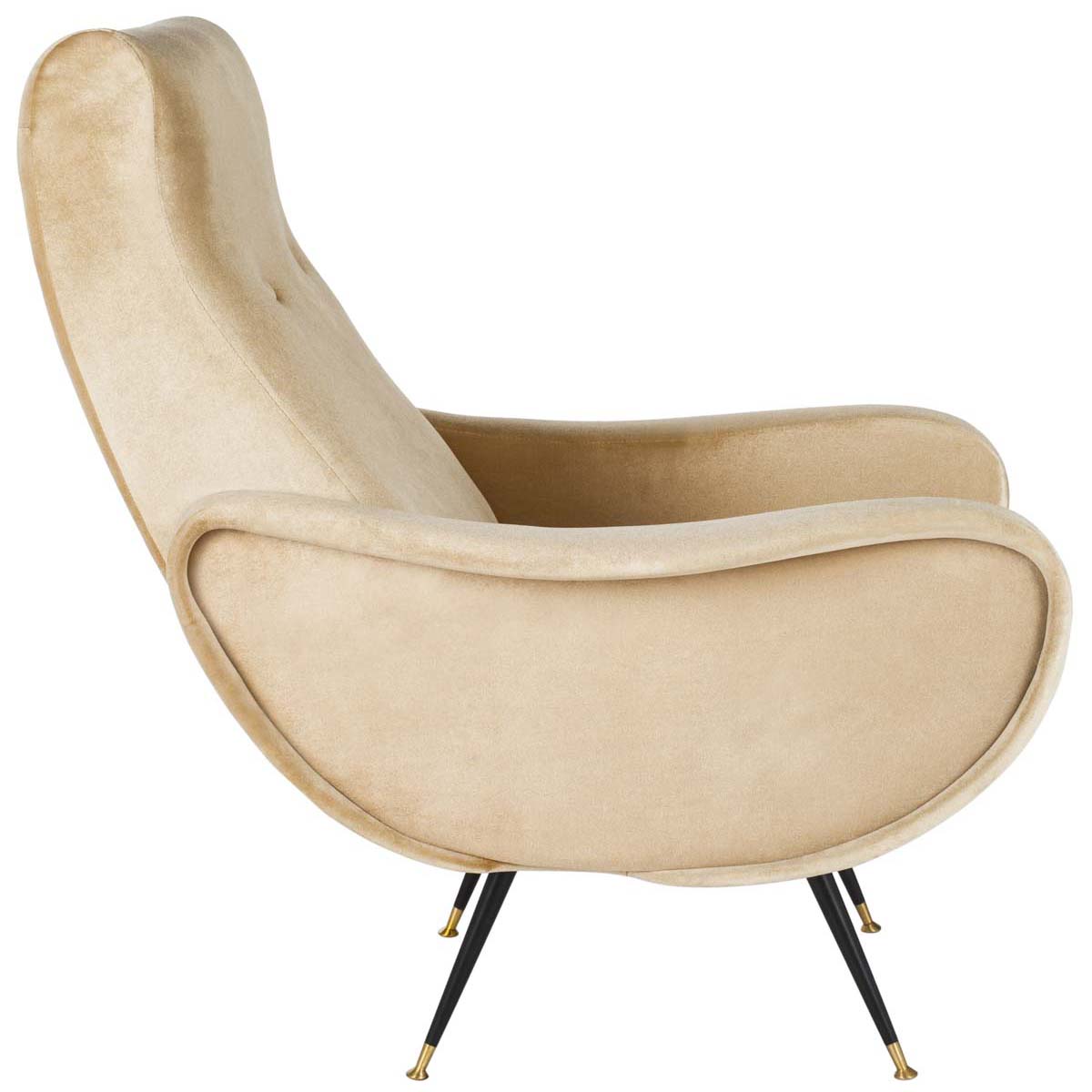 Safavieh Elicia Velvet Retro Mid Century Accent Chair , FOX6260 - Camel Velvet