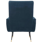 Safavieh Elicia Velvet Retro Mid Century Accent Chair , FOX6260 - Navy Velvet