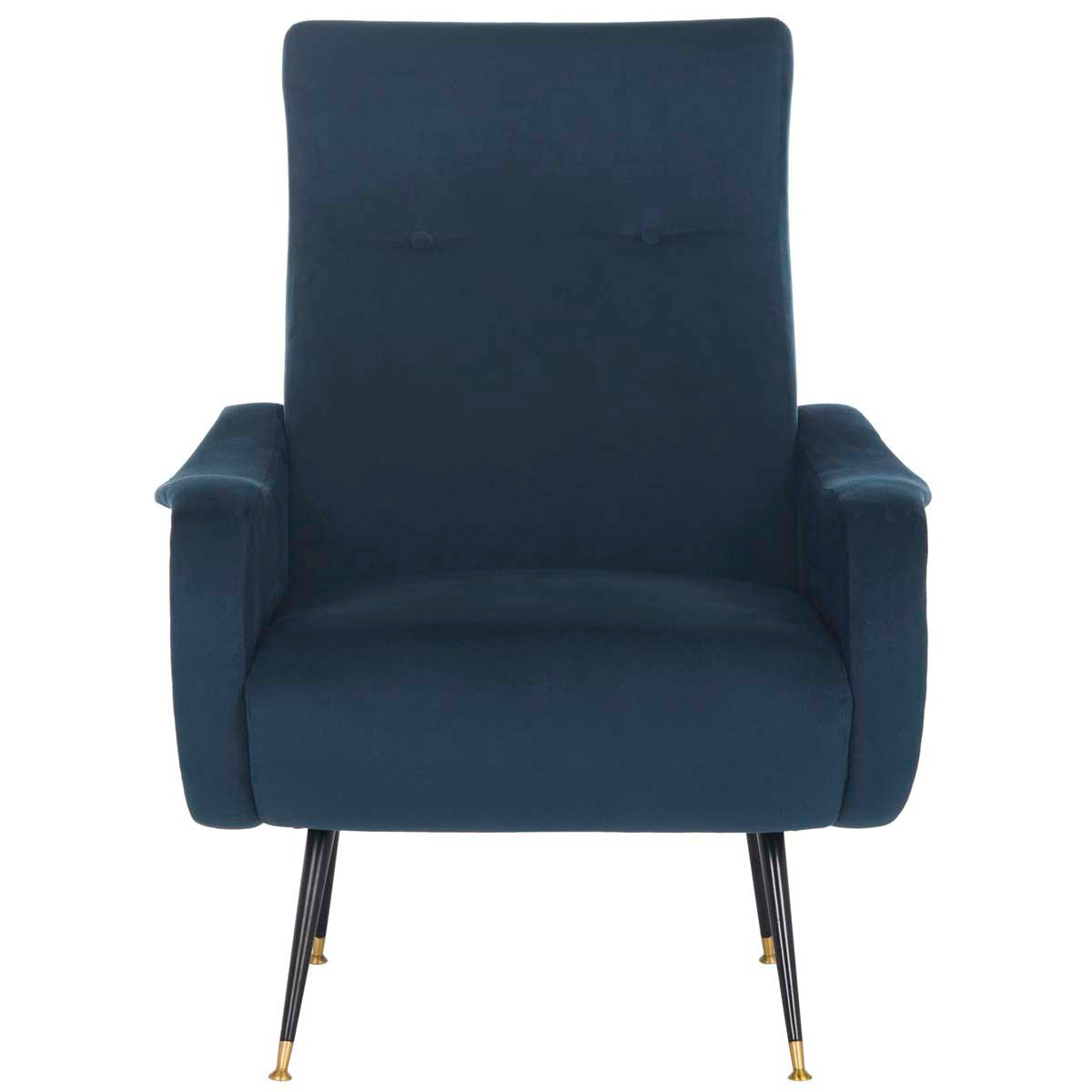 Safavieh Elicia Velvet Retro Mid Century Accent Chair , FOX6260 - Navy Velvet