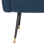 Safavieh Elicia Velvet Retro Mid Century Accent Chair , FOX6260 - Navy Velvet