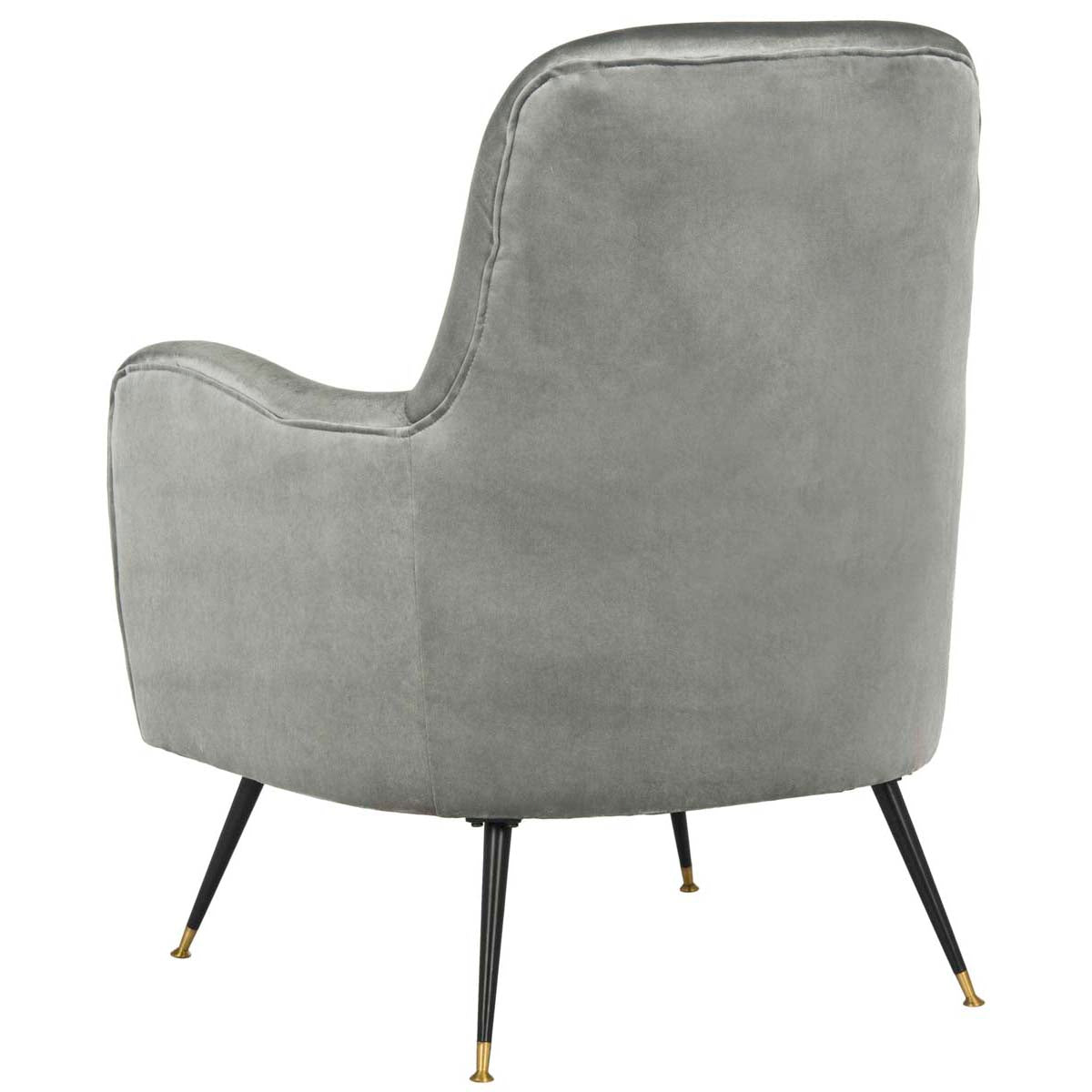 Safavieh Noelle Velvet Retro Mid Century Accent Chair , FOX6269 - Light Grey
