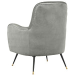 Safavieh Noelle Velvet Retro Mid Century Accent Chair , FOX6269 - Light Grey