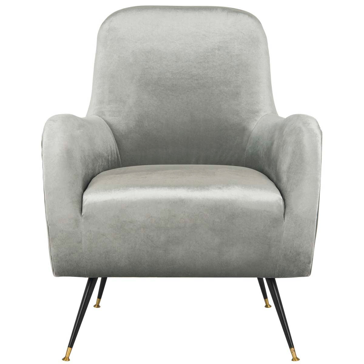Safavieh Noelle Velvet Retro Mid Century Accent Chair , FOX6269 - Light Grey