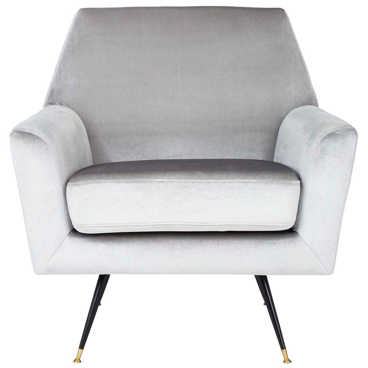 Safavieh Nynette Velvet Retro Mid Century Accent Chair , FOX6270 - Light Grey Velvet