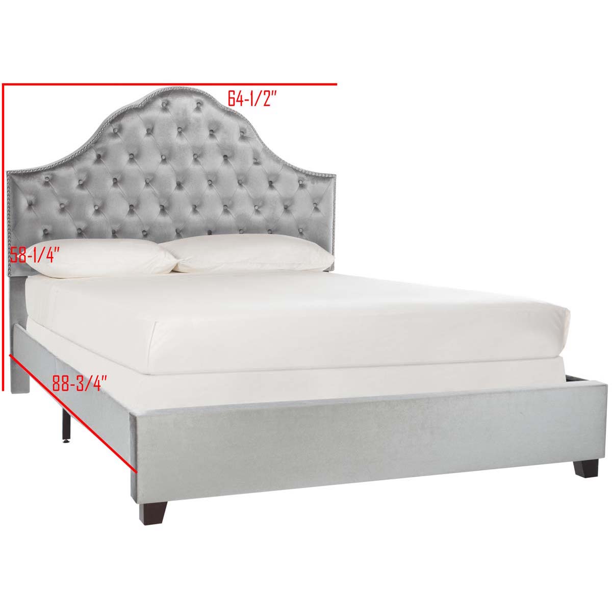 Safavieh Beckham Bed , FOX6273 - Grey